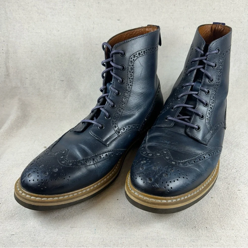 Aldo Mr. B Gentleman's Boutique Men’s 12 (46) Navy Blue 'Blake' Oxford Boots